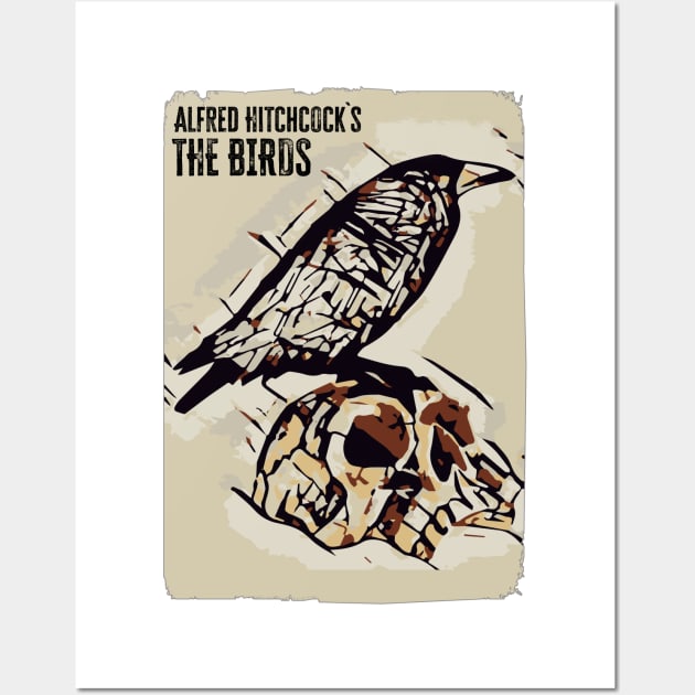 The Birds movie by Alfred Hitchcock / Alternate movie poster / Custom fan art Wall Art by Naumovski